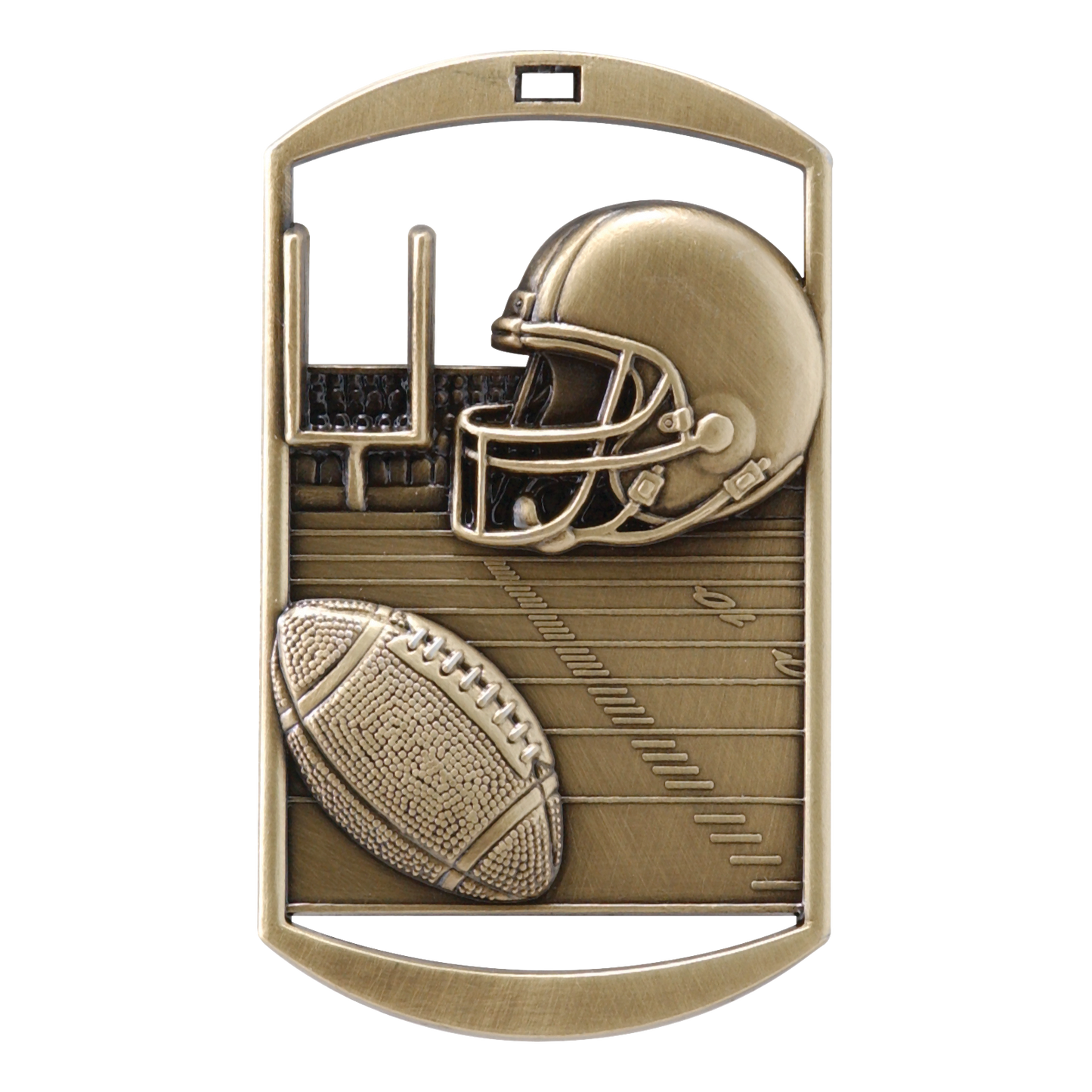 Rectangular Football Medal 2.75" / Gold