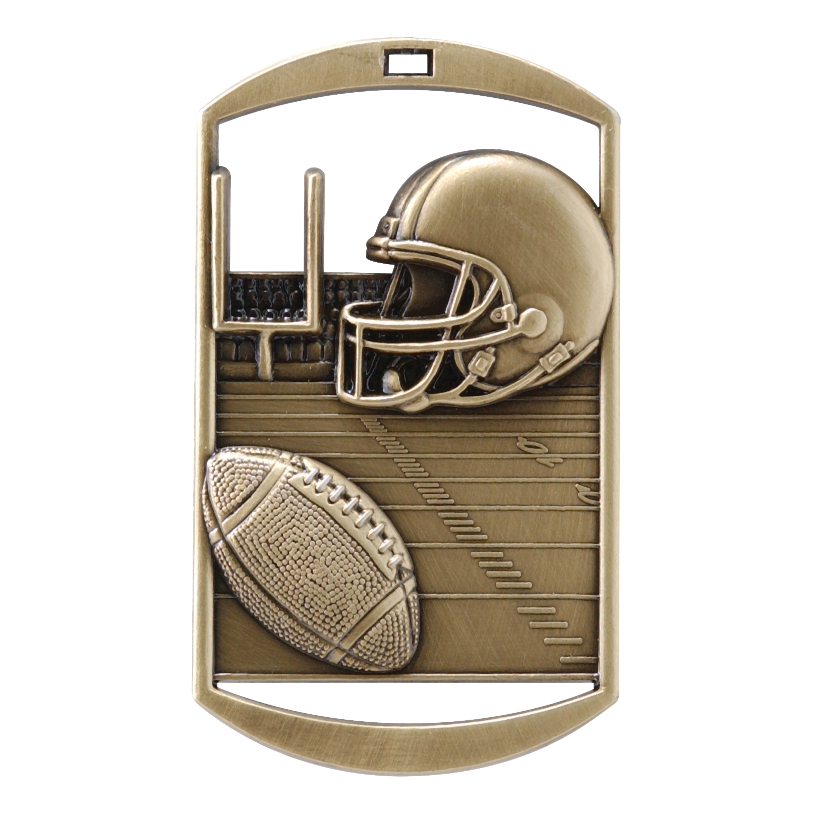 Rectangular Football Medal 2.75" / Gold