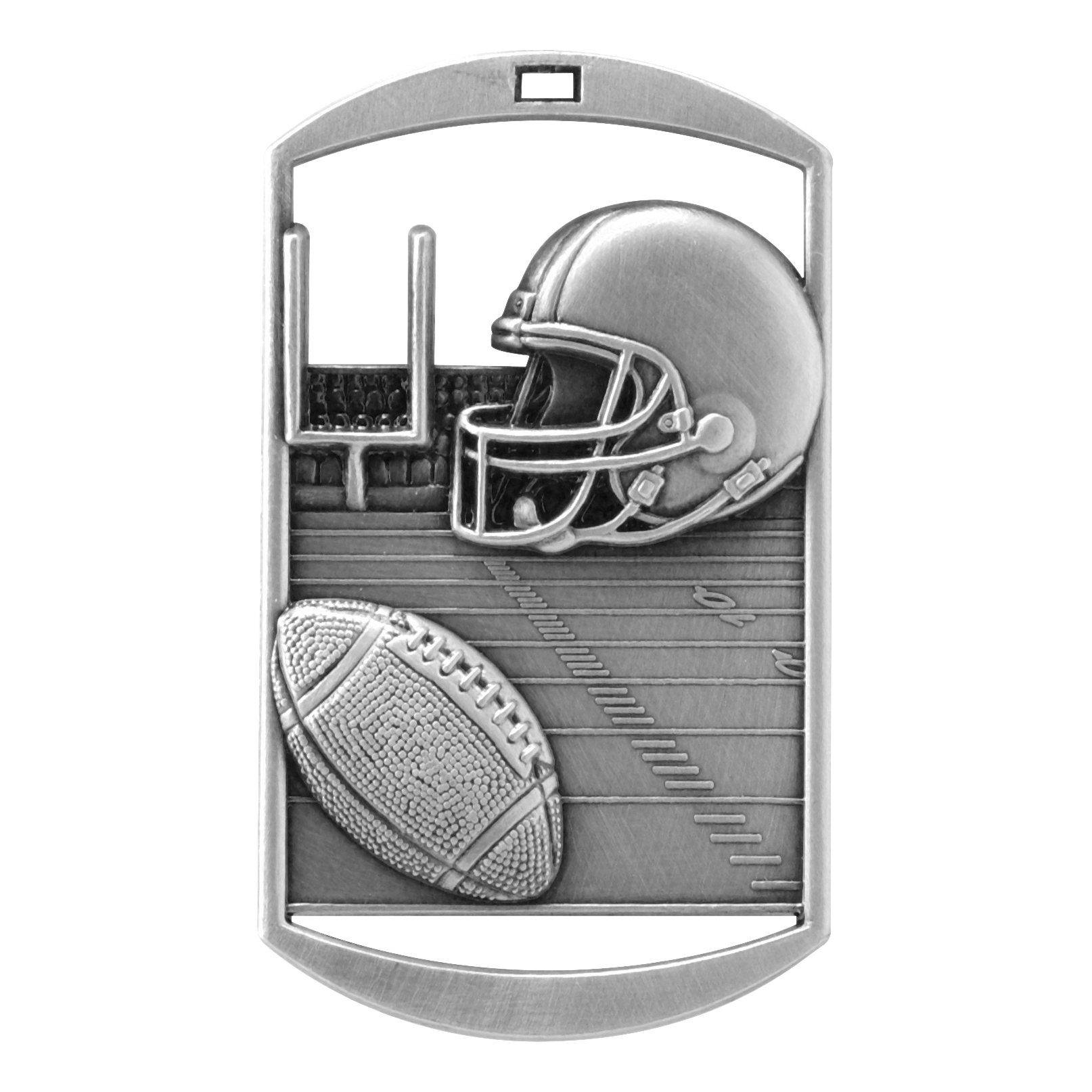 Rectangular Football Medal 2.75" / Silver