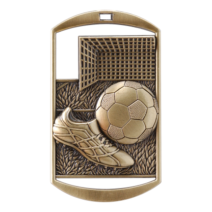 Rectangular Soccer Medal 2.75" / Gold
