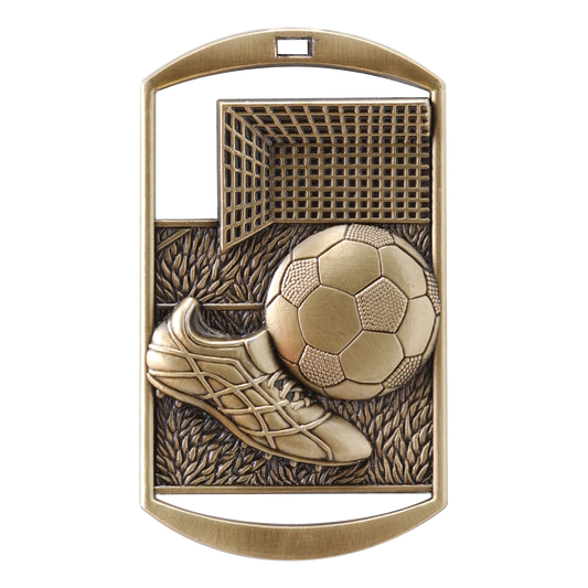 Rectangular Soccer Medal 2.75" / Gold