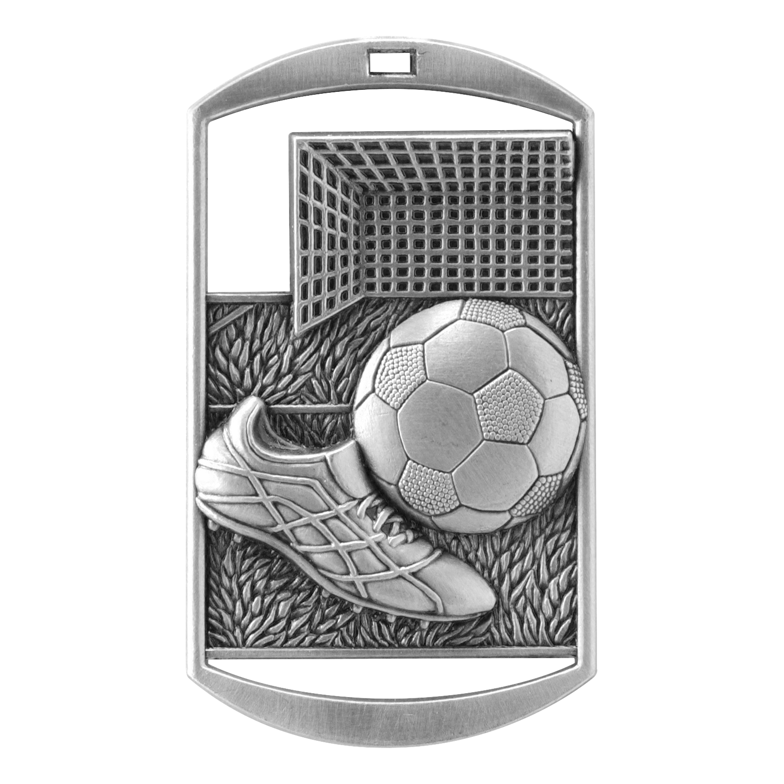 Rectangular Soccer Medal 2.75" / Silver
