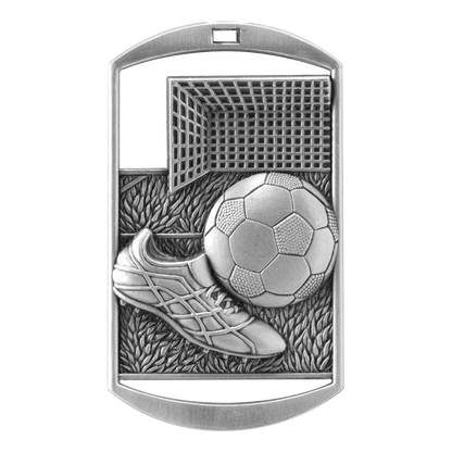 Rectangular Soccer Medal 2.75" / Silver