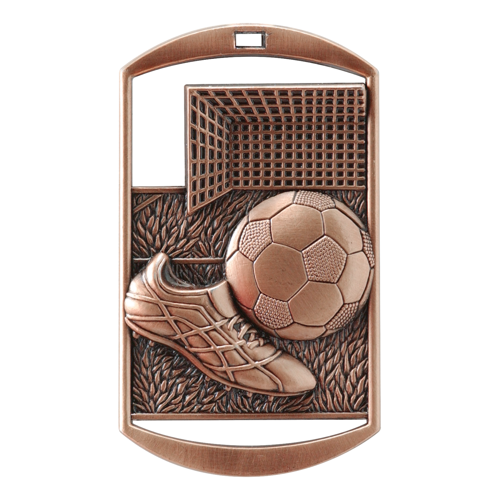 Rectangular Soccer Medal 2.75" / Bronze (Copper Tone)