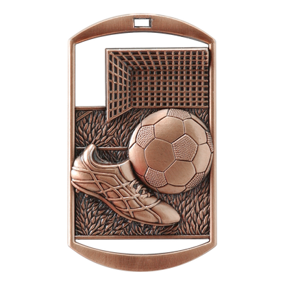 Rectangular Soccer Medal 2.75" / Bronze (Copper Tone)