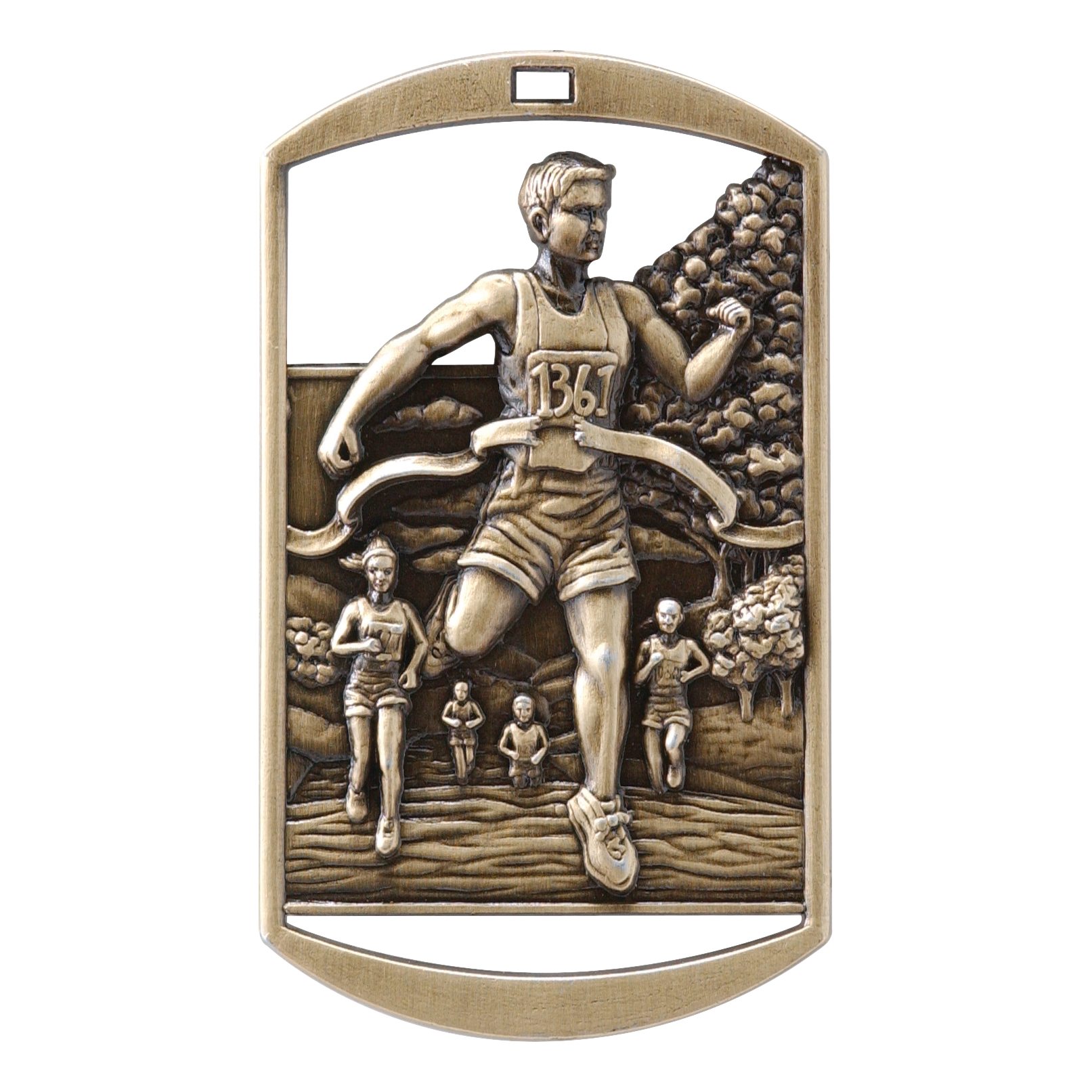 Rectangular Cross Country Medal 2.75" / Gold