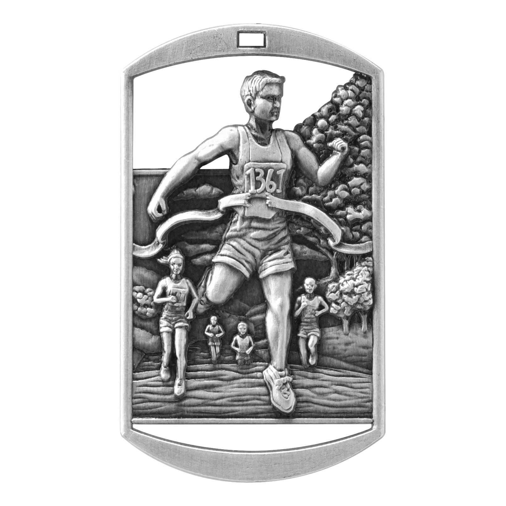 Rectangular Cross Country Medal 2.75" / Silver
