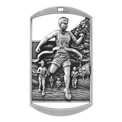 Rectangular Cross Country Medal 2.75" / Silver