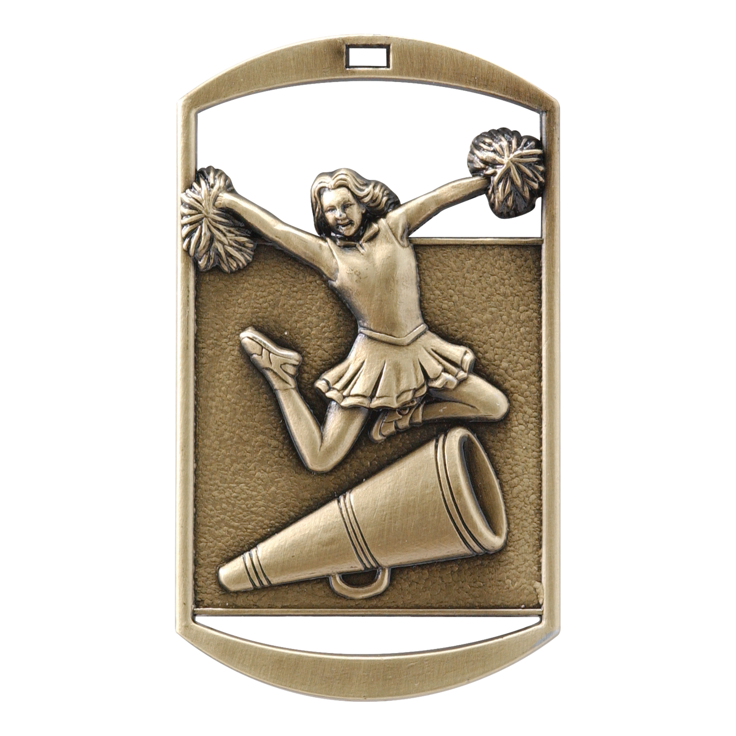 Rectangular Cheer Medal 2.75" / Gold