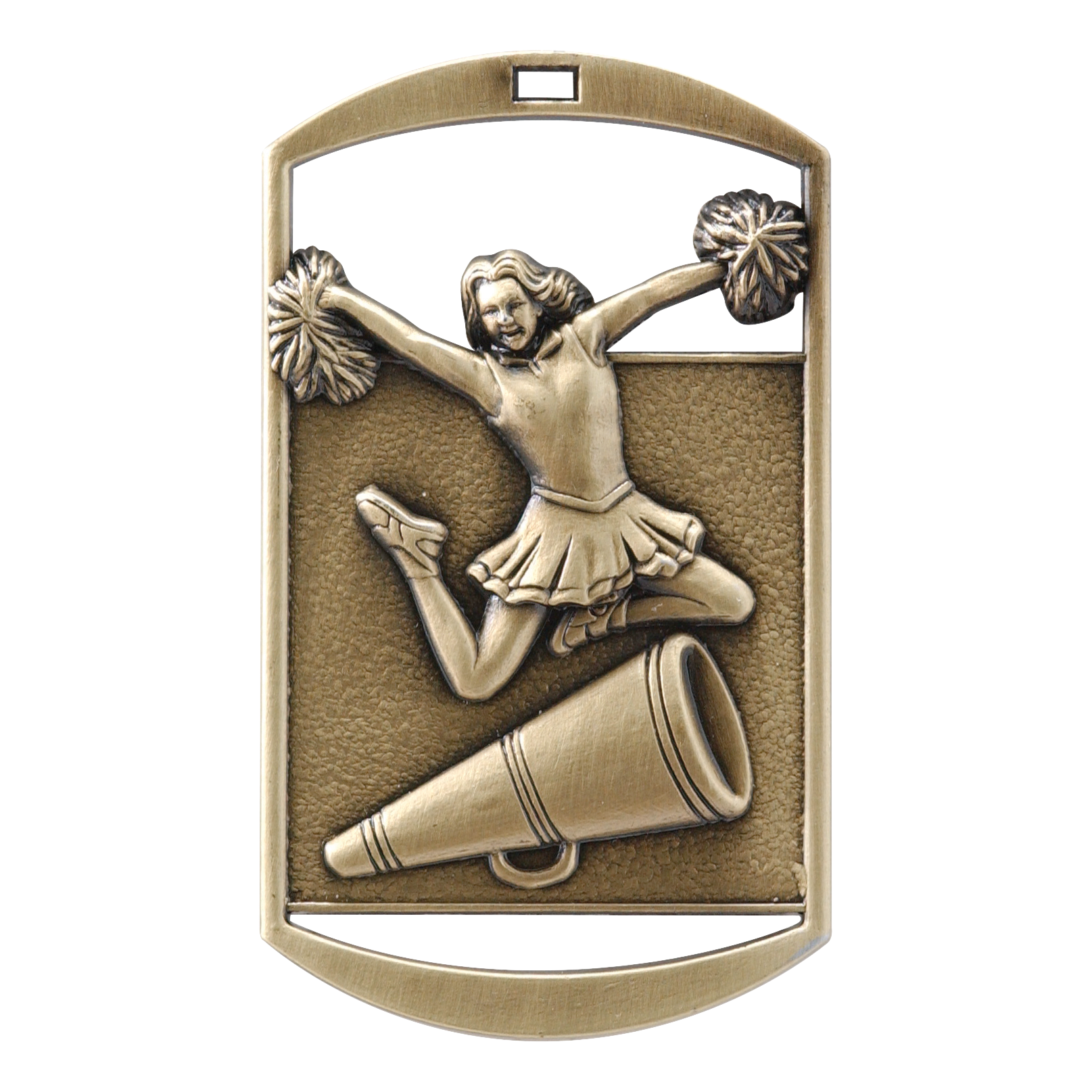 Rectangular Cheer Medal 2.75" / Gold