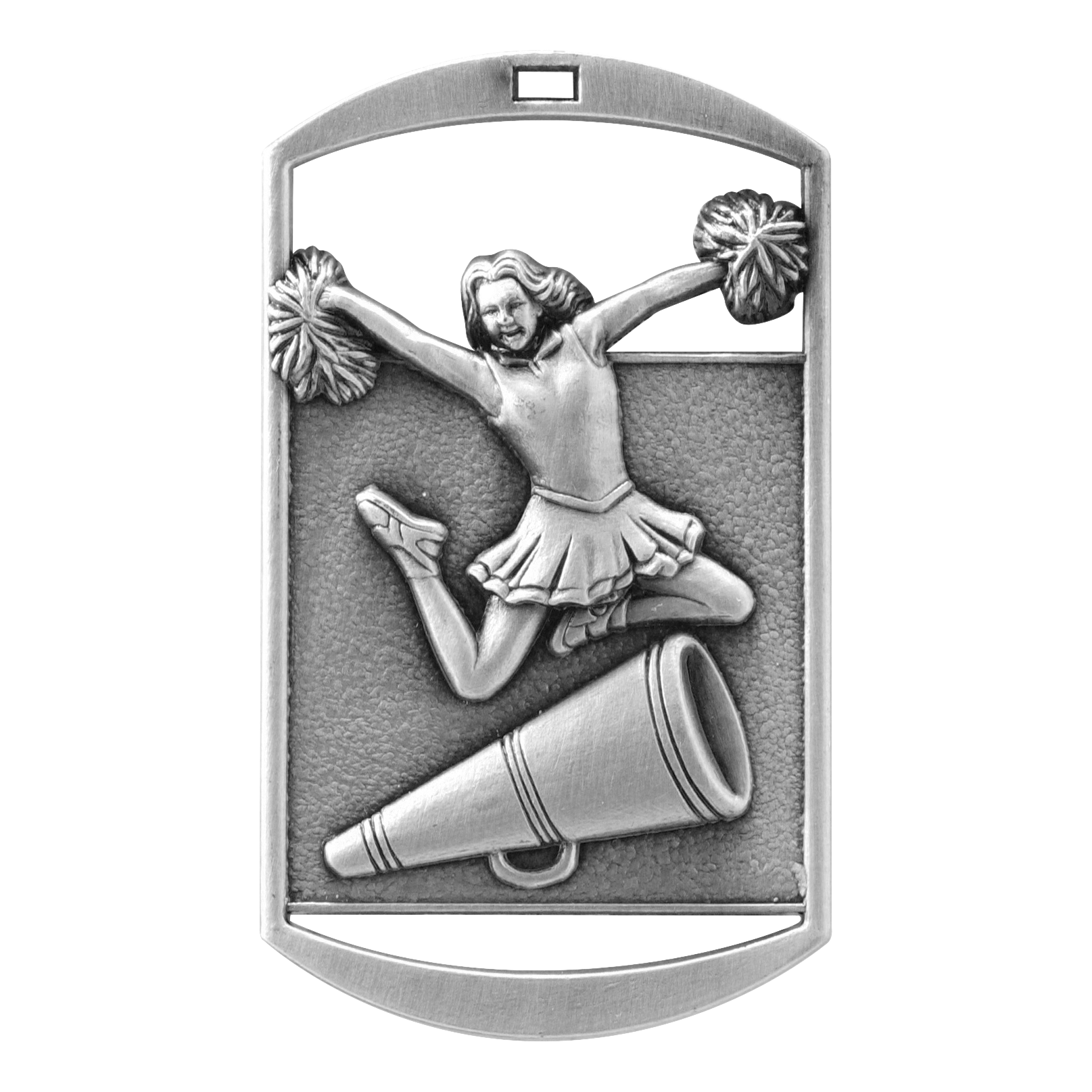 Rectangular Cheer Medal 2.75" / Silver