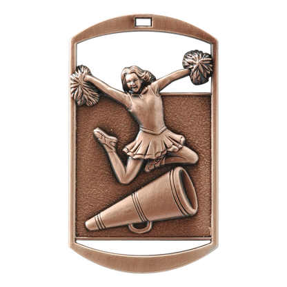 Rectangular Cheer Medal 2.75" / Bronze (Copper Tone)