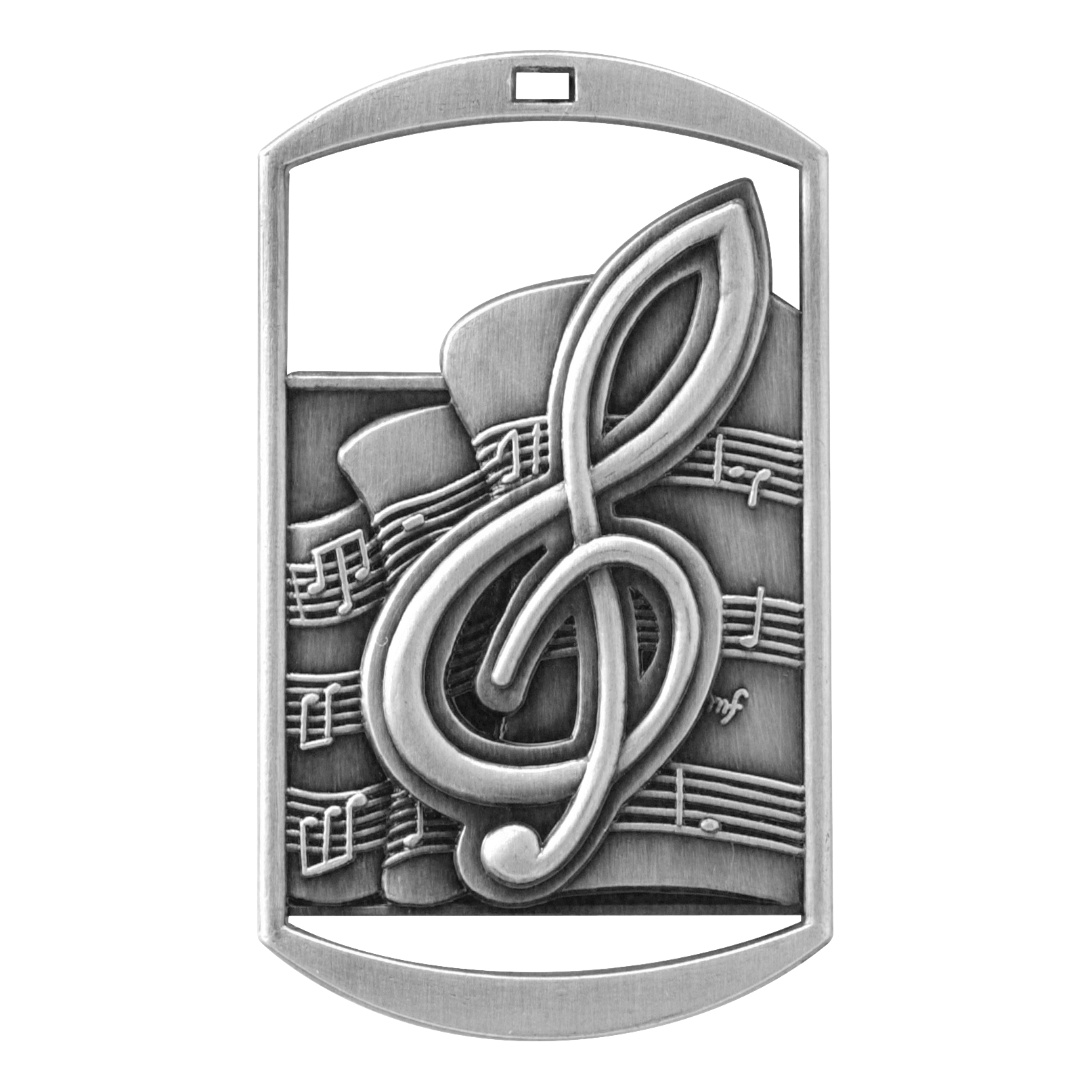 Rectangular Music Medal 2.75" / Silver