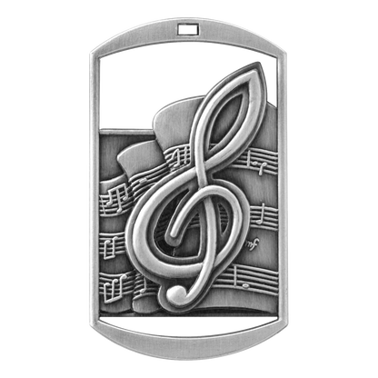 Rectangular Music Medal 2.75" / Silver