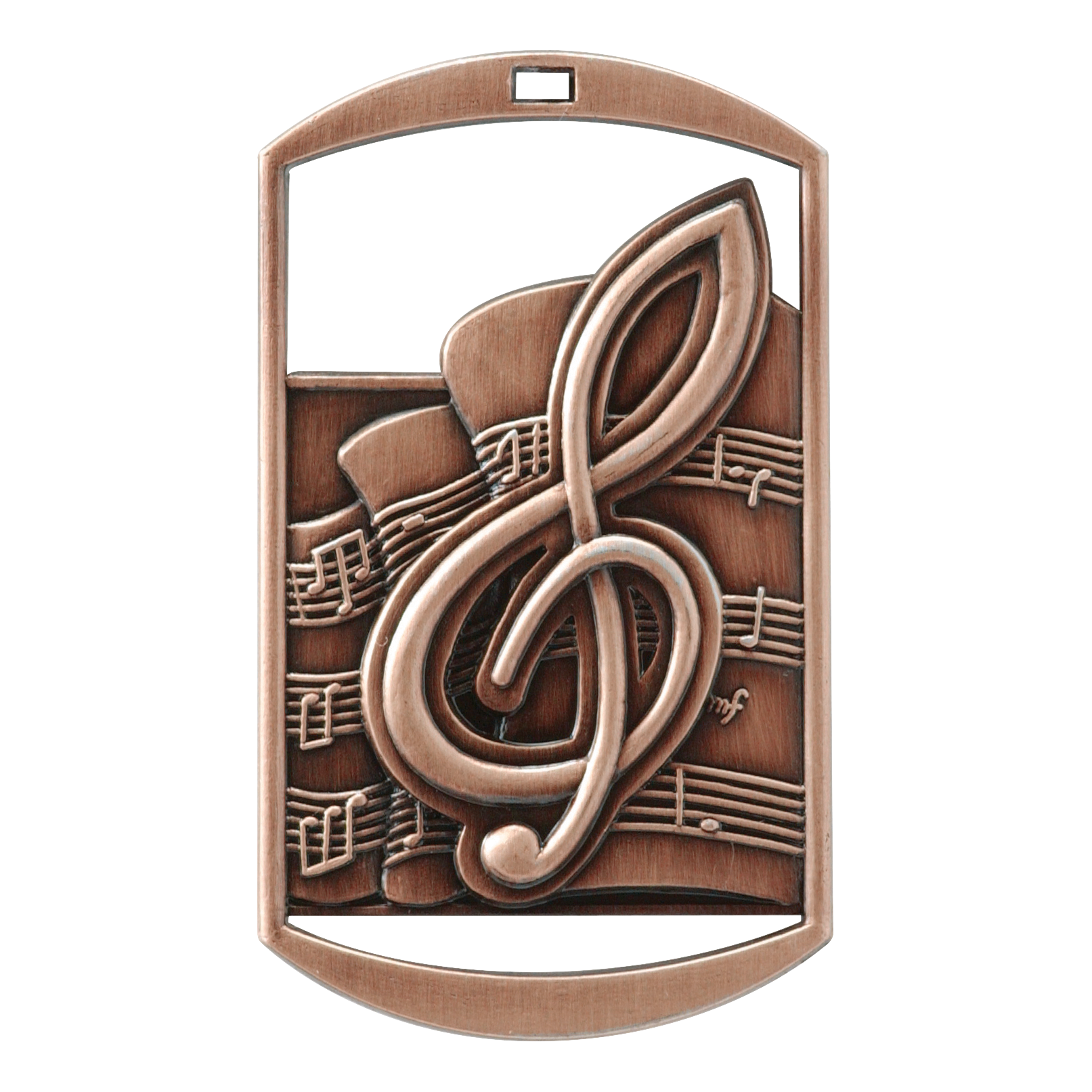 Rectangular Music Medal 2.75" / Bronze (Copper Tone)