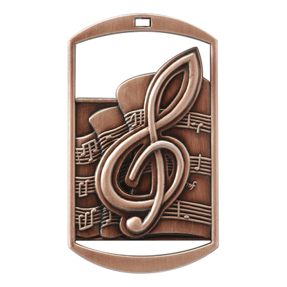 Rectangular Music Medal 2.75" / Bronze (Copper Tone)