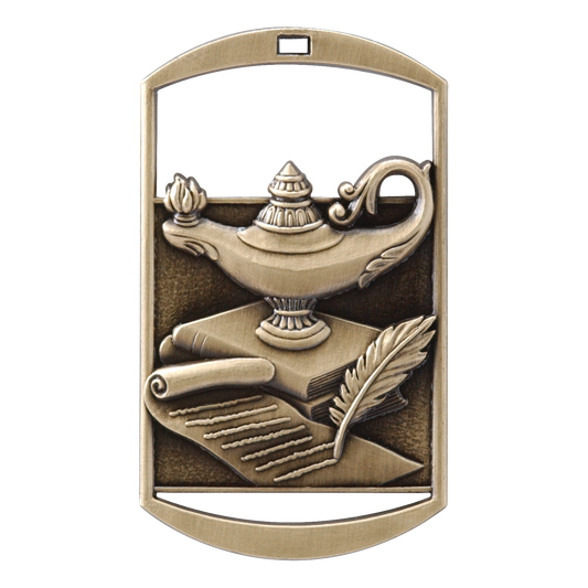 Rectangular Knowledge Medal 2.75" / Gold