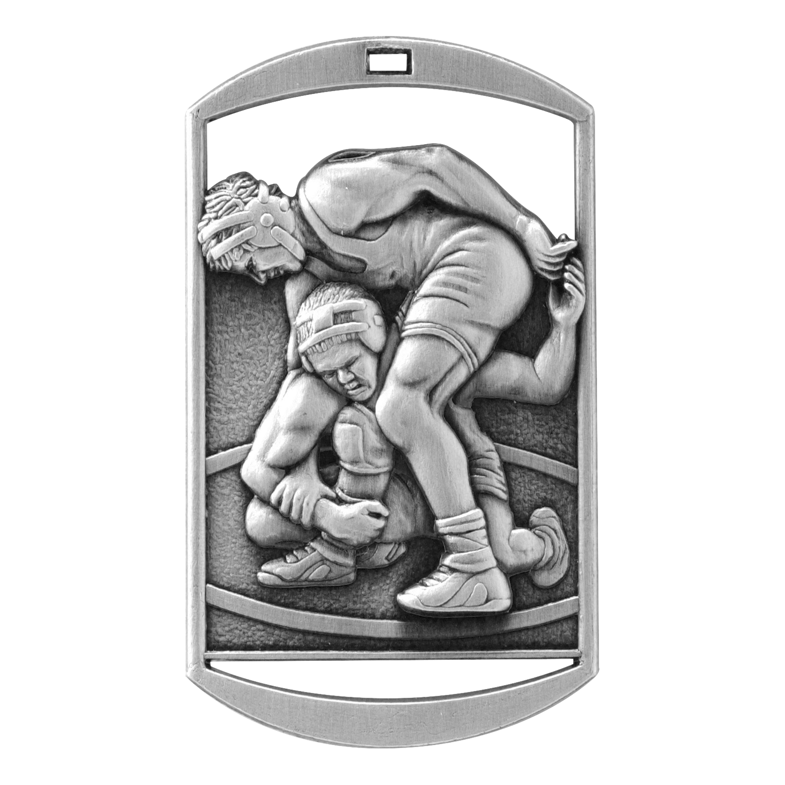 Rectangular Wrestling Medal 2.75" / Silver