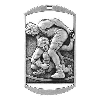 Rectangular Wrestling Medal 2.75" / Silver