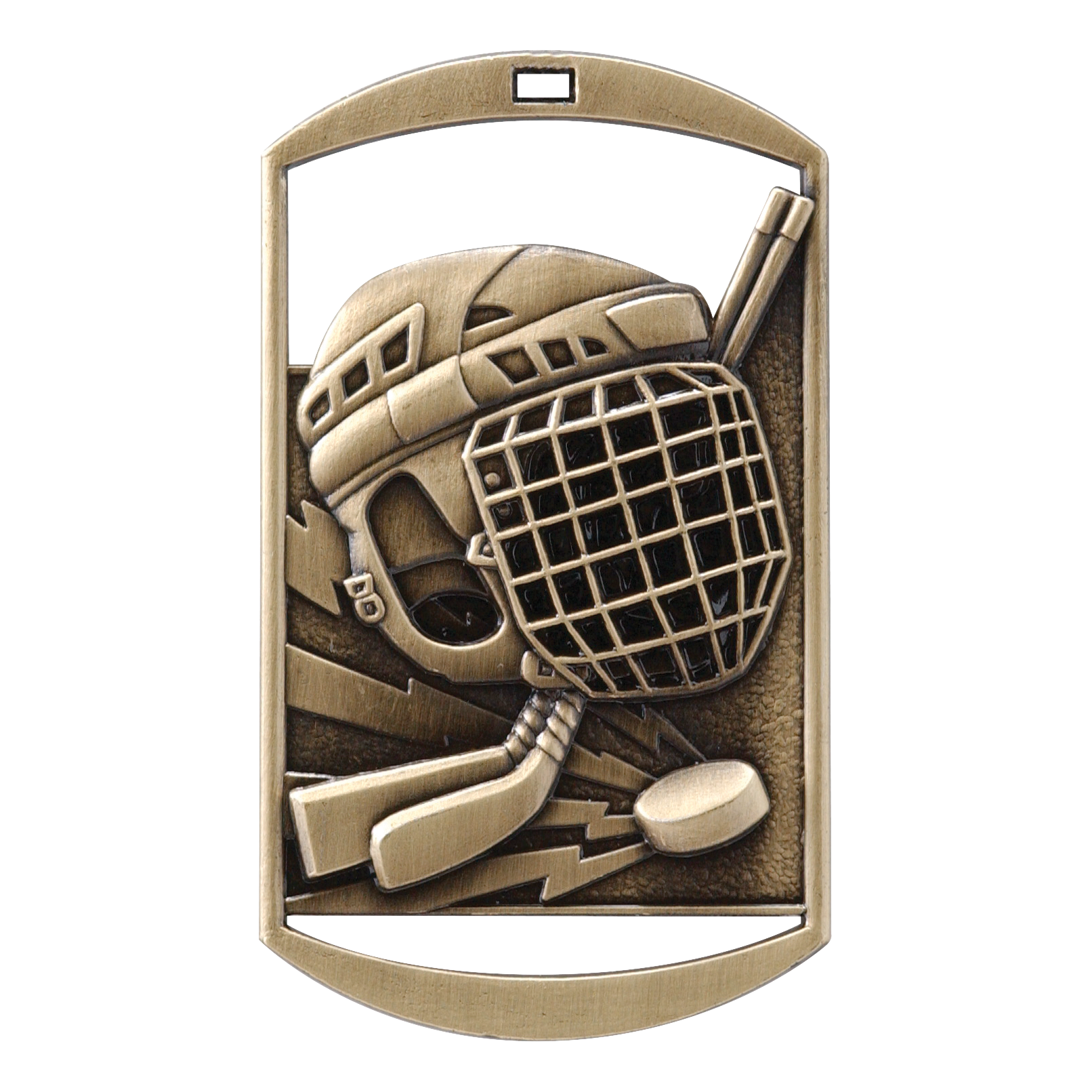 Rectangular Hockey Medal 2.75" / Gold