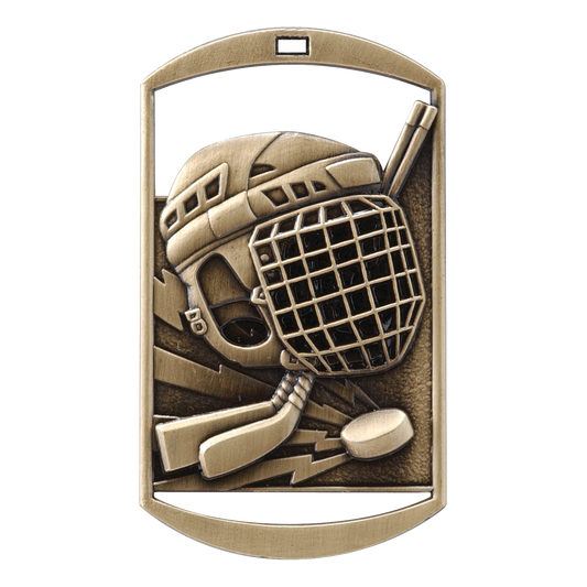 Rectangular Hockey Medal 2.75" / Gold