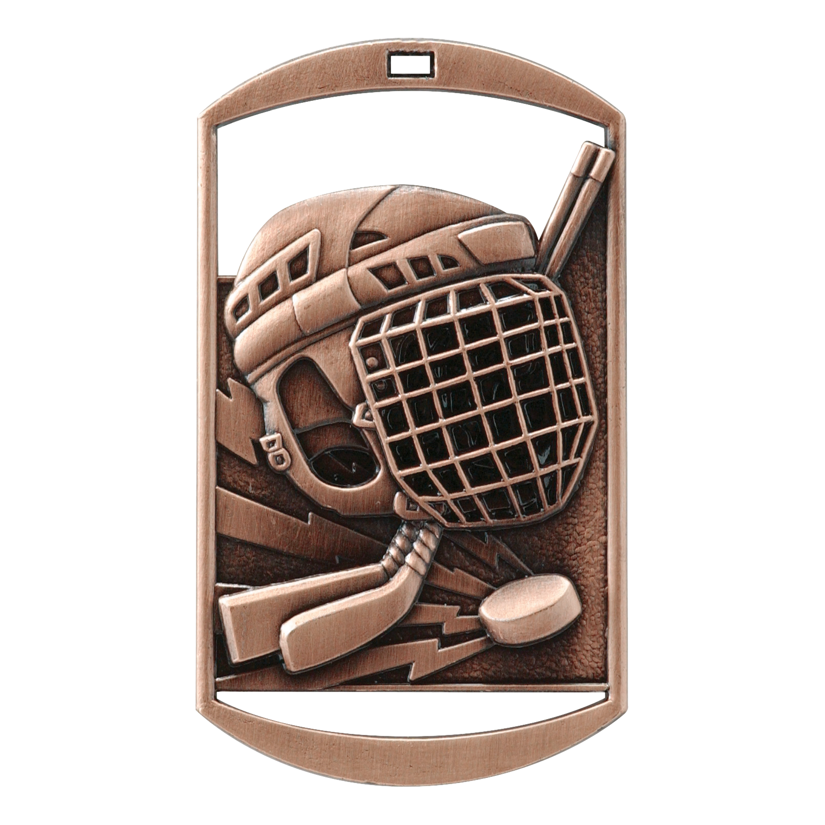 Rectangular Hockey Medal 2.75" / Bronze (Copper Tone)