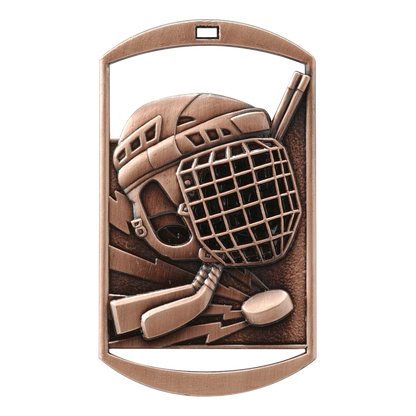 Rectangular Hockey Medal 2.75" / Bronze (Copper Tone)