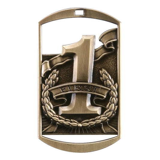 Rectangular 1st Place Medal 2.75" / Gold