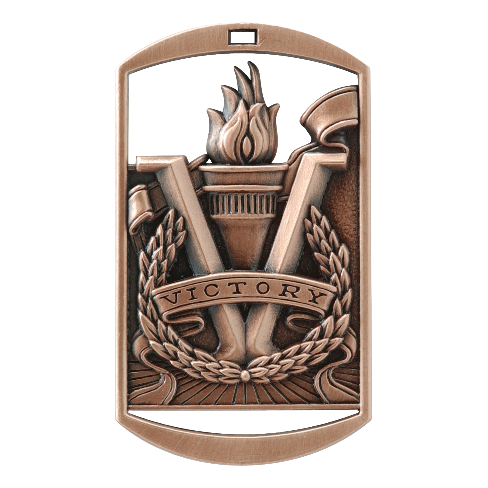 Rectangular Victory Medal 2.75" / Bronze (Copper Tone)