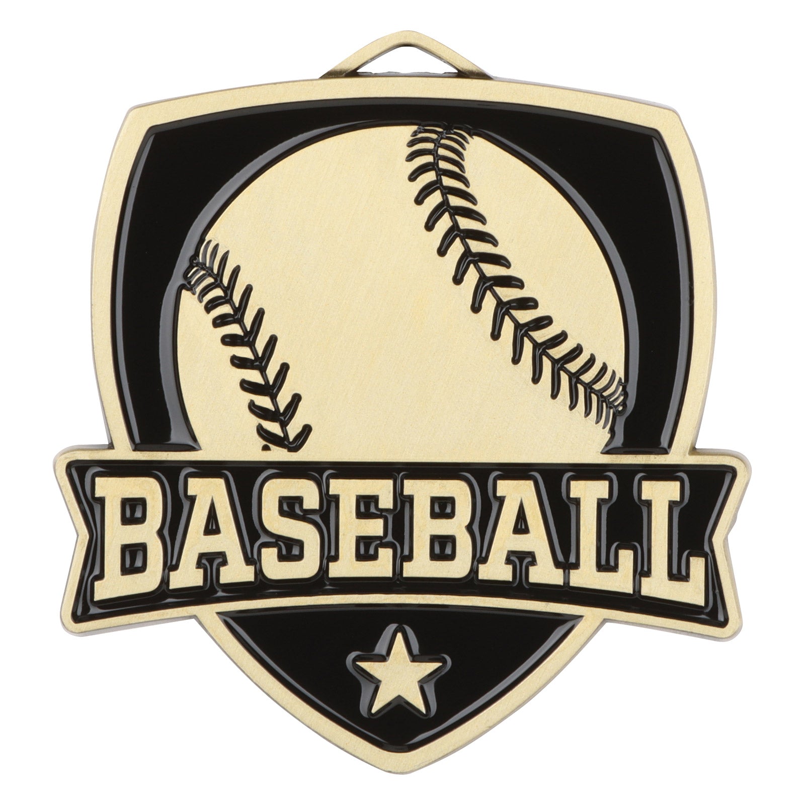 Shield Baseball Medal 2.5" / Gold