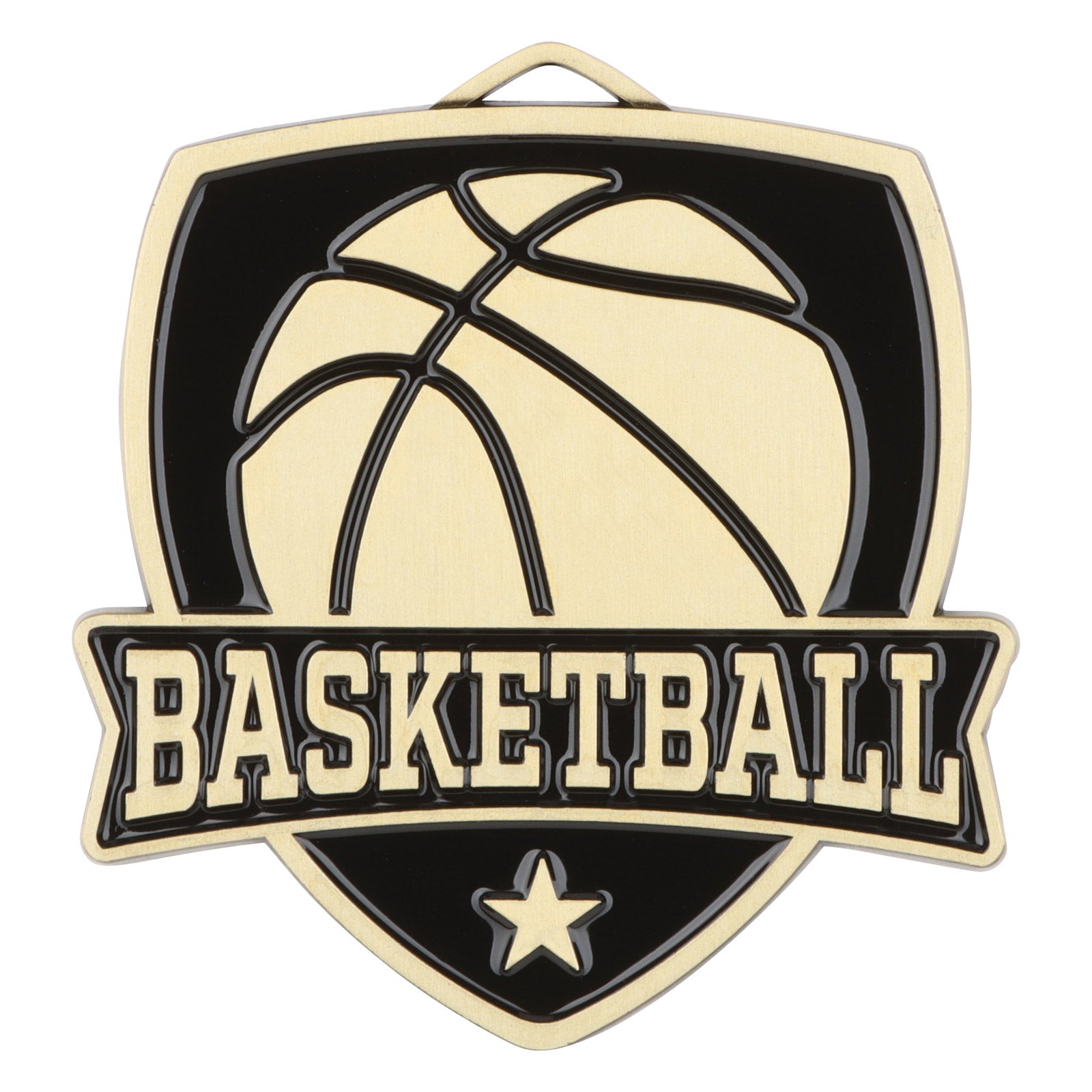 Shield Basketball Medal 2.5" / Gold