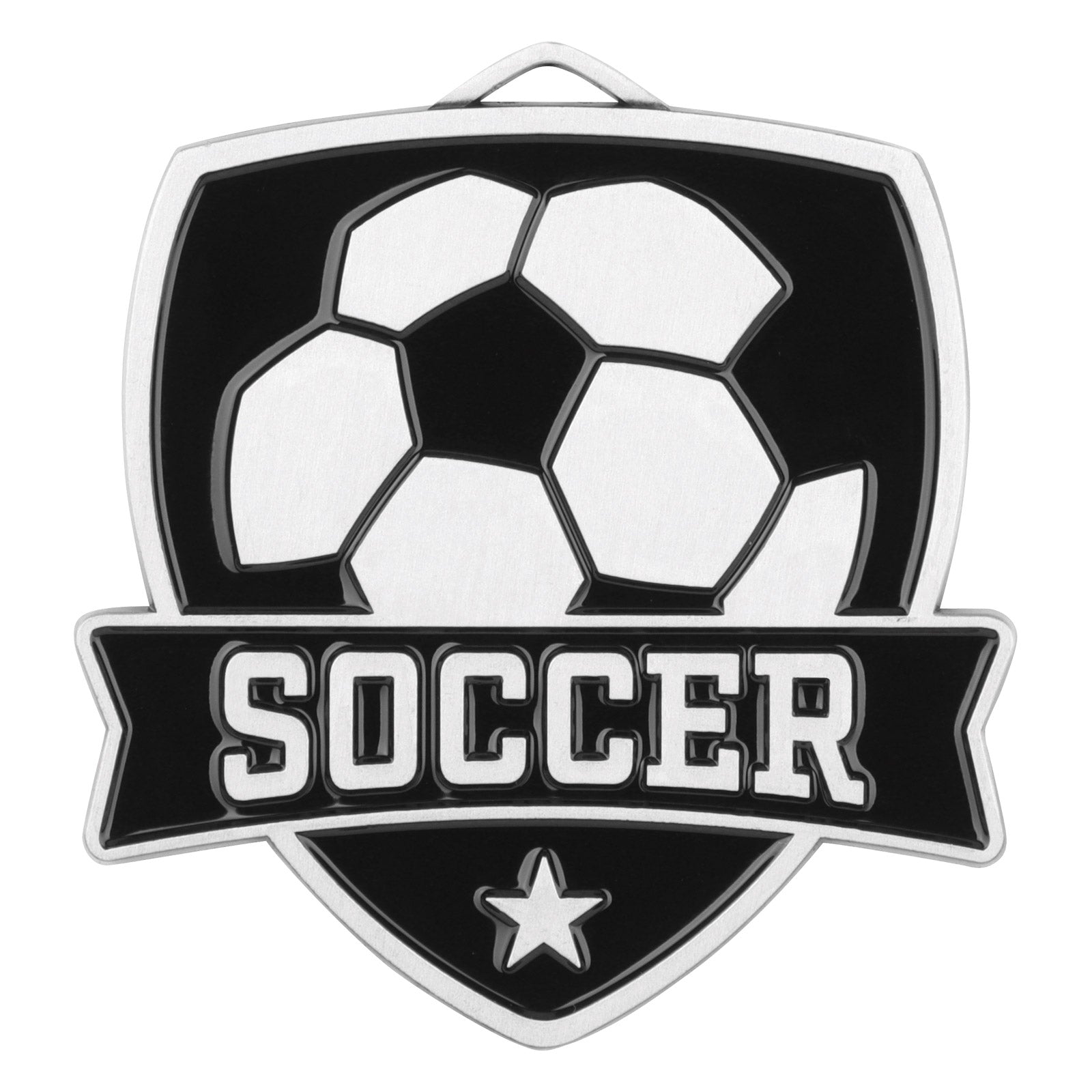 Shield Soccer Medal 2.5" / Silver