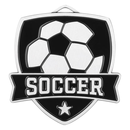 Shield Soccer Medal 2.5" / Silver