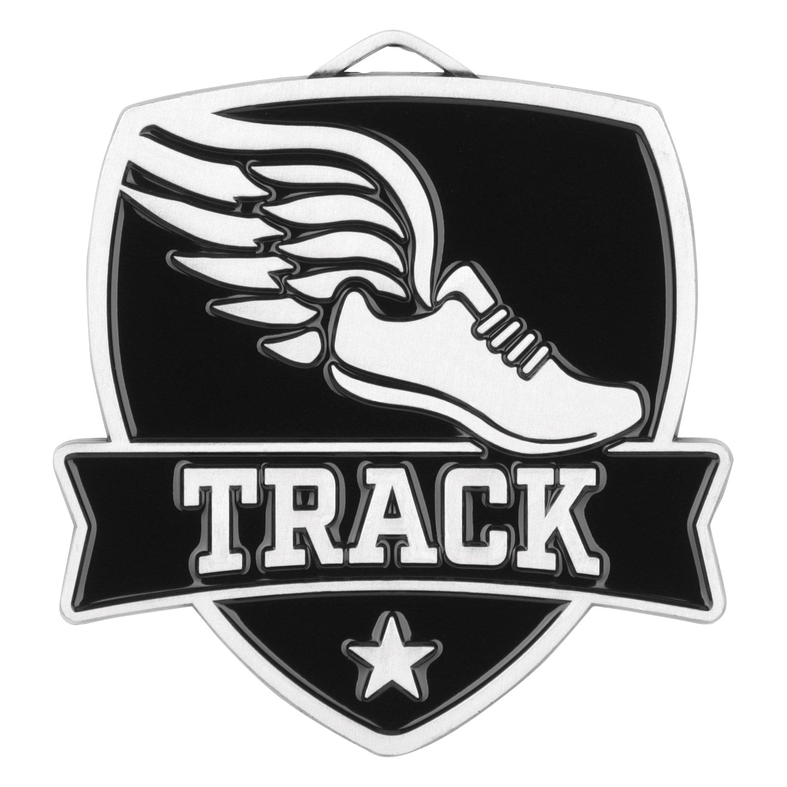 Shield Track Medal 2.5" / Silver