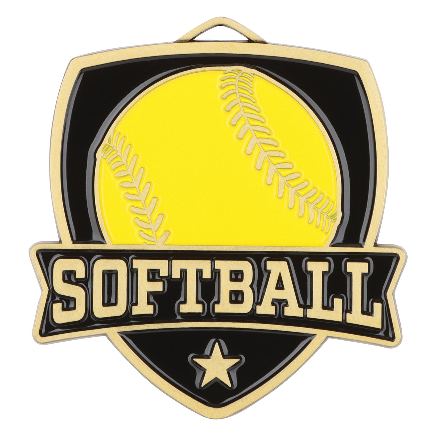 Shield Softball Medal 2.5" / Gold