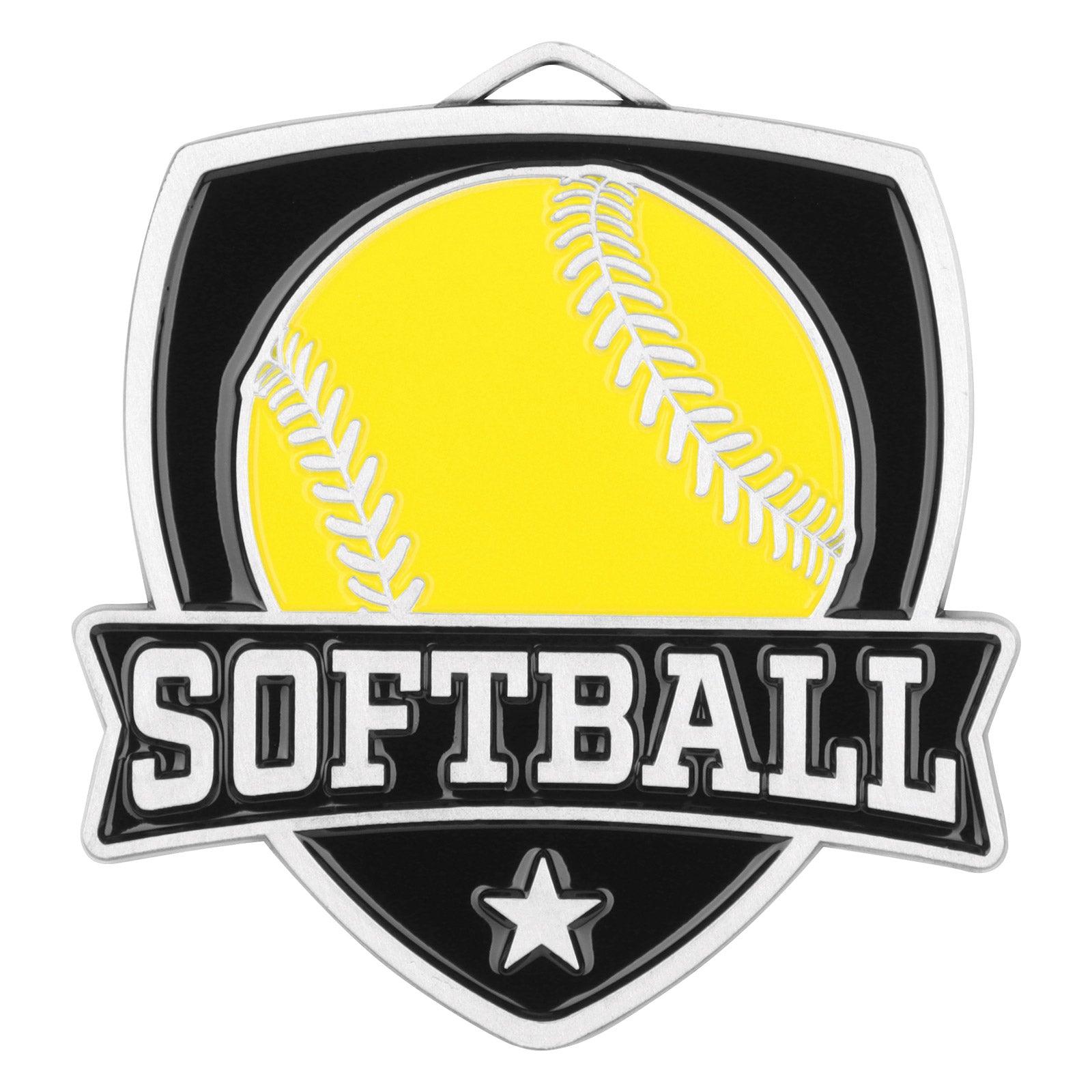 Shield Softball Medal 2.5" / Silver
