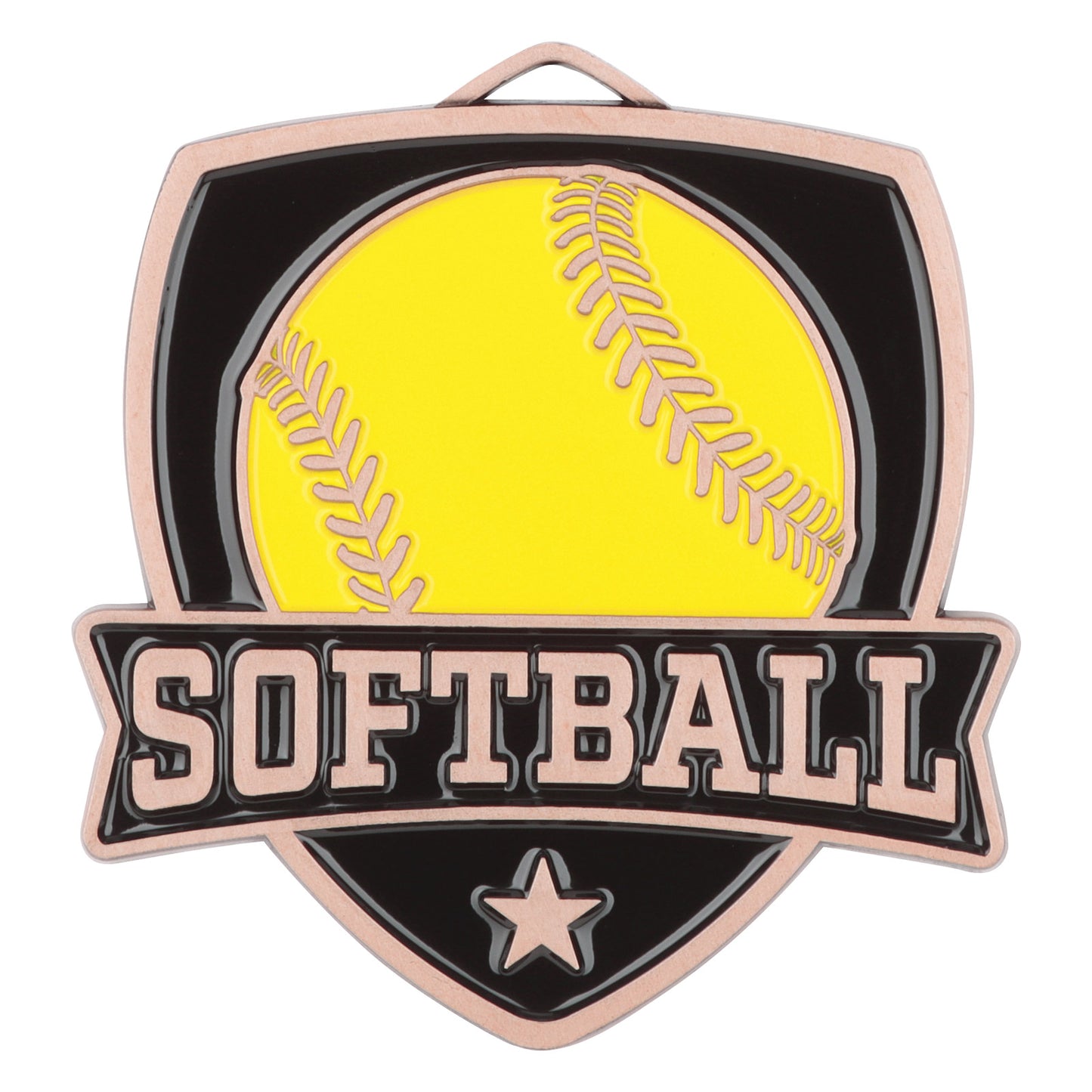 Shield Softball Medal 2.5" / Bronze (Copper Tone)
