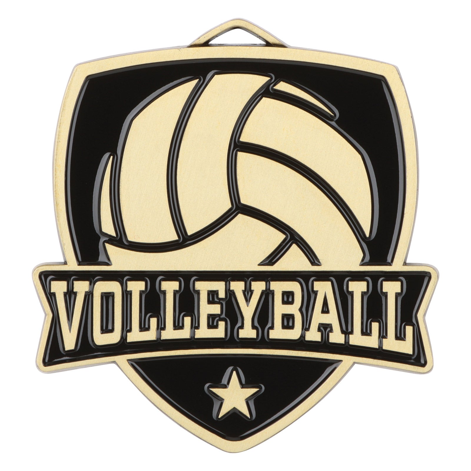 Shield Volleyball Medal 2.5" / Gold