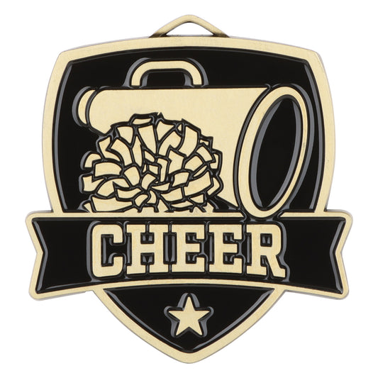 Shield Cheer Medal 2.5" / Gold