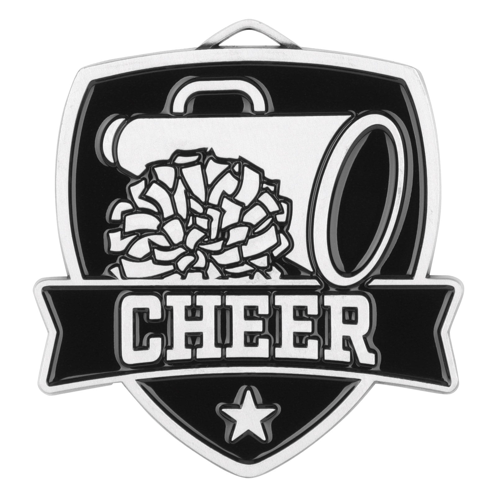 Shield Cheer Medal 2.5" / Silver