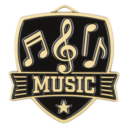 Shield Music Medal 2.5" / Gold