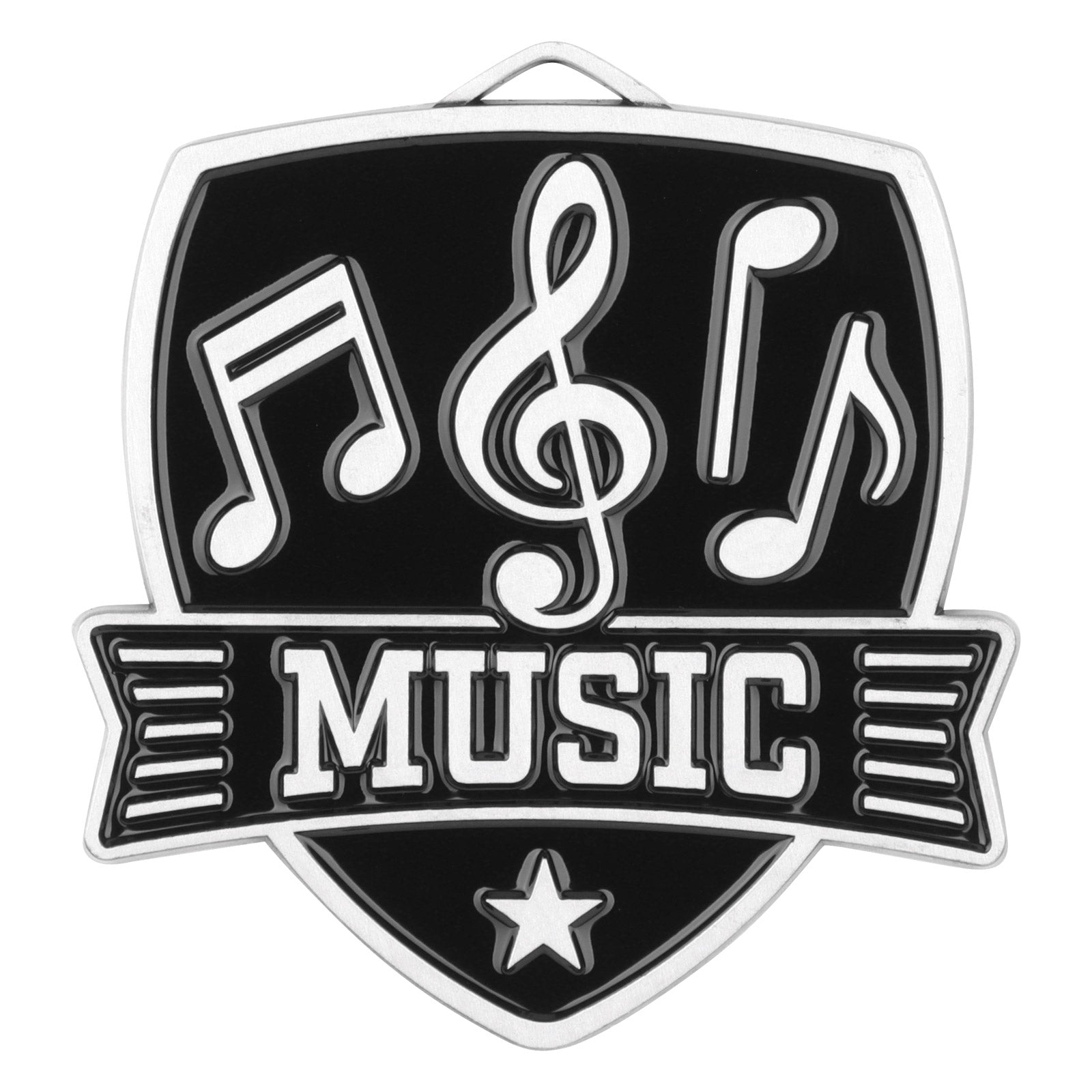 Shield Music Medal 2.5" / Silver