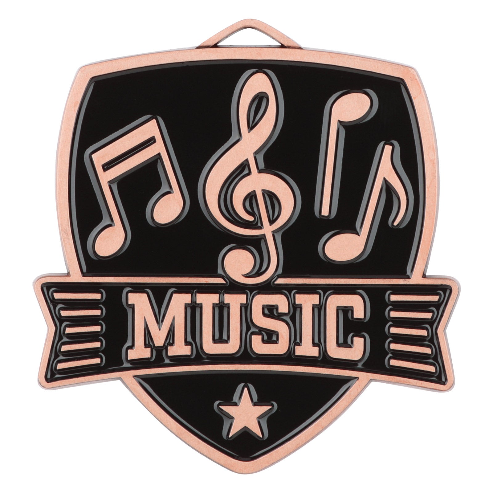 Shield Music Medal 2.5" / Bronze (Copper Tone)