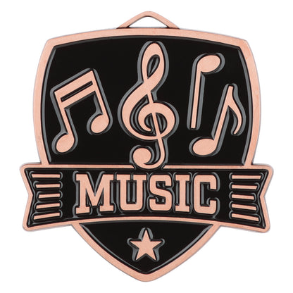 Shield Music Medal 2.5" / Bronze (Copper Tone)