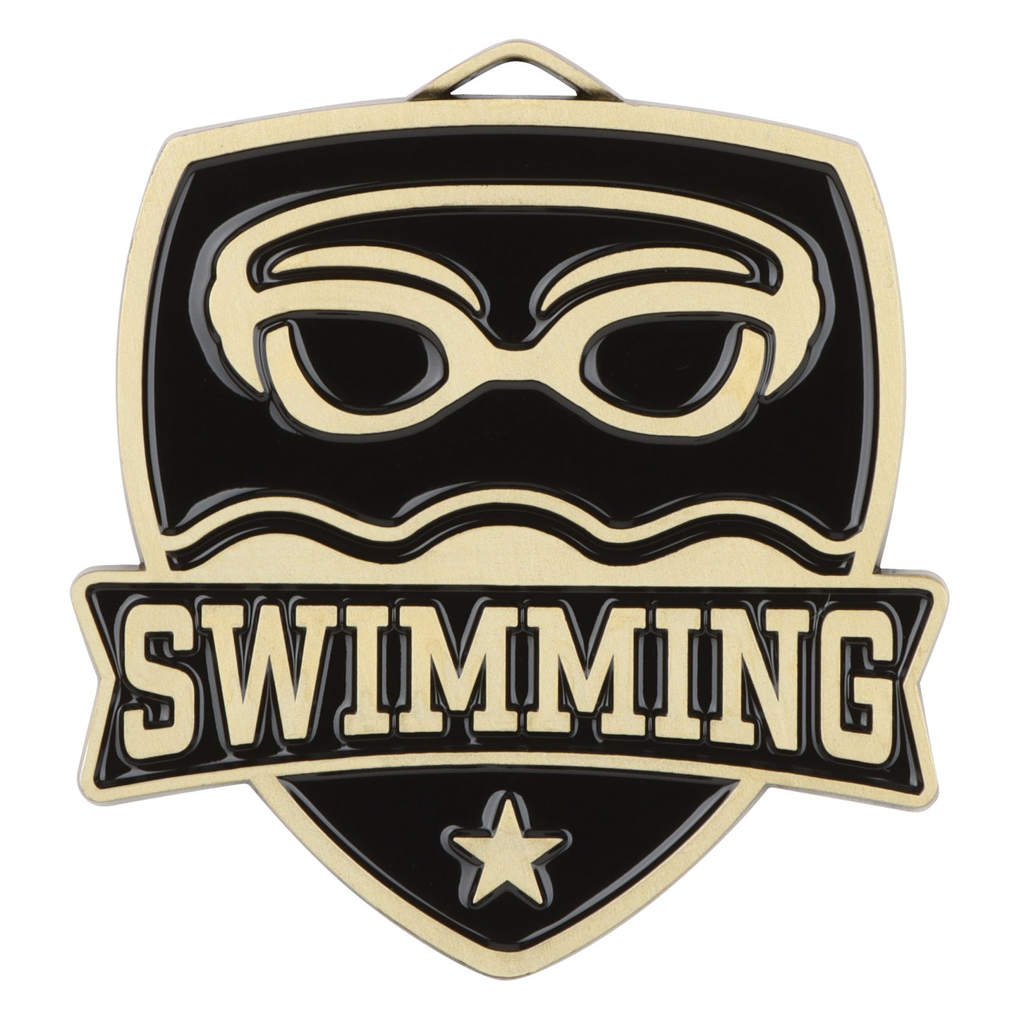 Shield Swimming Medal 2.5" / Gold