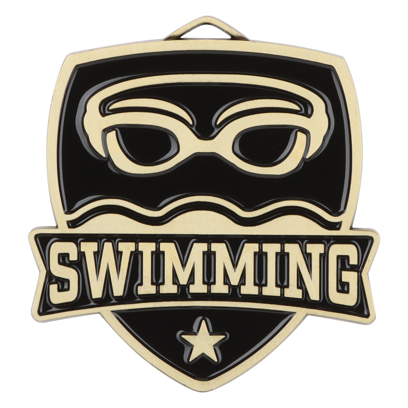 Shield Swimming Medal 2.5" / Gold
