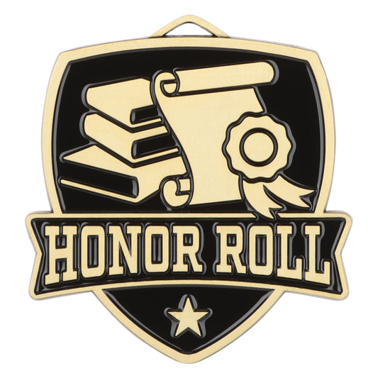 Shield Honor Roll Medal 2.5" / Gold