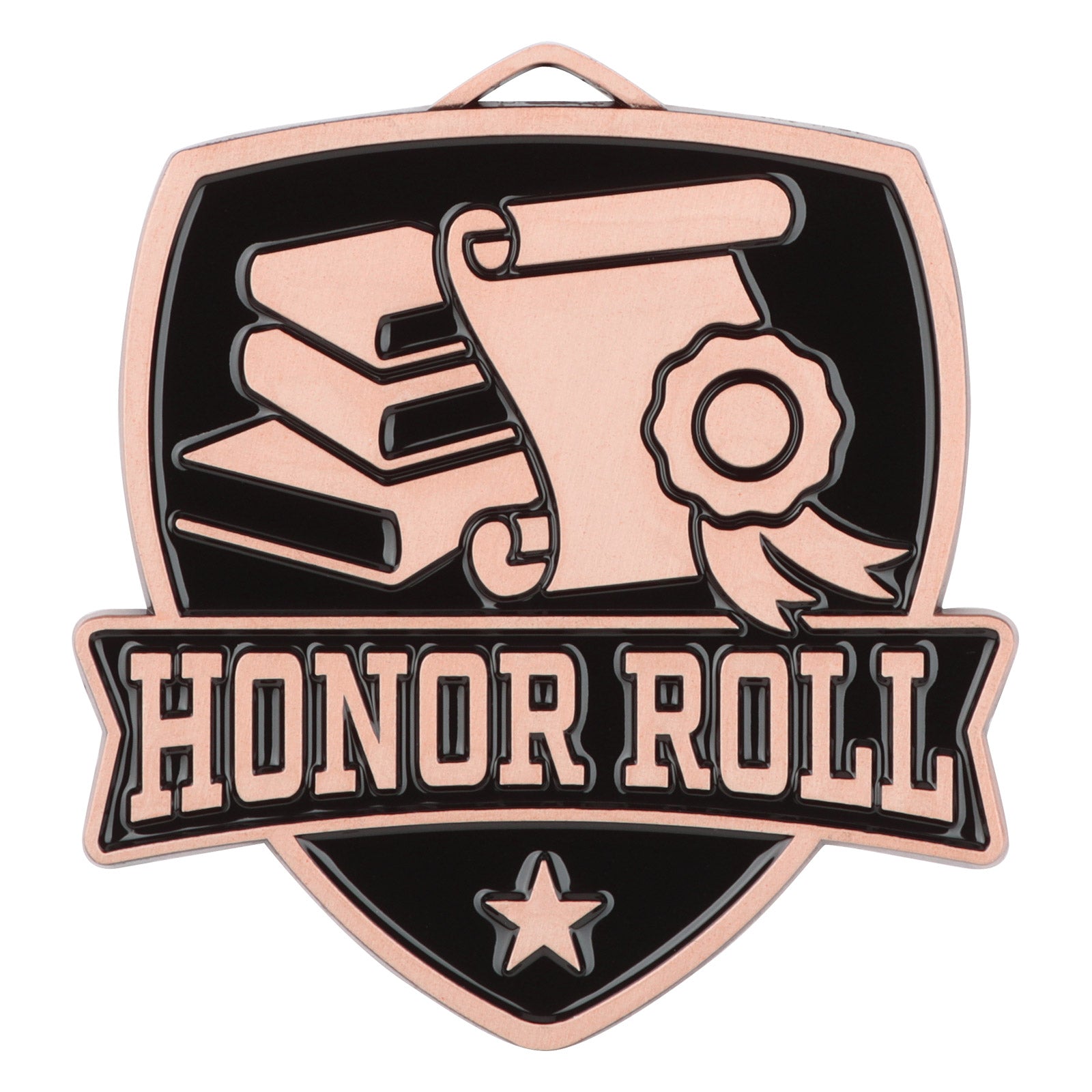 Shield Honor Roll Medal 2.5" / Bronze (Copper Tone)