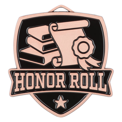 Shield Honor Roll Medal 2.5" / Bronze (Copper Tone)
