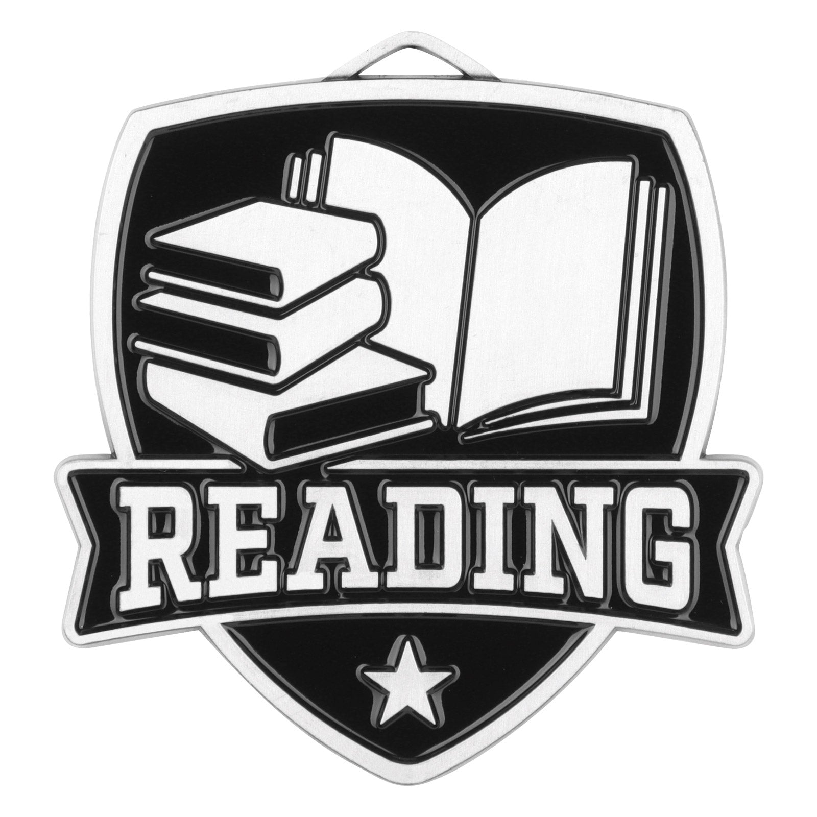 Shield Reading Medal 2.5" / Silver